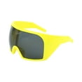 thumbnail image 1 of Holloyiver Oversized Wrap Around Sunglasses for Women Men, Futuristic Curved Lens Shades, Fashion Trendy Shield Sun Glasses (Yellow), 1 of 7