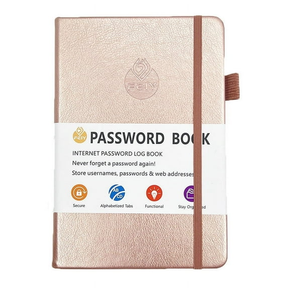 Holloyiver Password Book with Alphabetical Tabs – Hardcover Internet Address & Password Organizer – Password Keeper Notebook for Computer & Website – 5.2 x 7.8" (Pink)