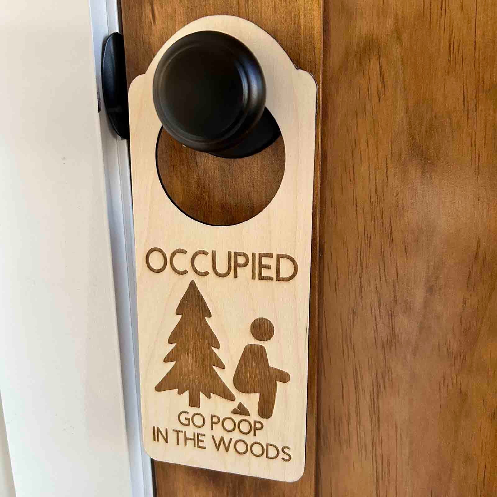 Holloyiver Pooping Please Do Not Disturb Sign Funny Bathroom Occupied