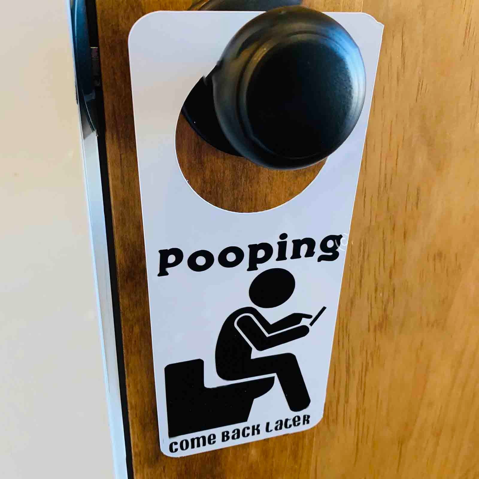 Holloyiver Pooping Please Do Not Disturb Sign Funny Bathroom Occupied ...