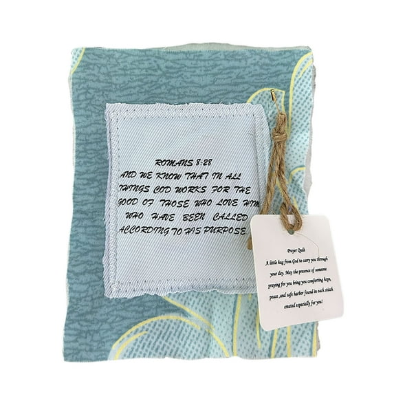 Holloyiver Prayer Quilt with Cross Inside, 4.3 x 4.9 Inch Pocket Prayer Quilt, Pocket Prayer Quilt with Wooden Cross Inside, Vintage Prayer Quilt Squares, Handmade Colorful Sew