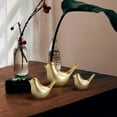 thumbnail image 1 of Holloyiver Resin Golden Bird Figurines, Modern Decorative Bird Statues Ornaments Home Decor Accent for Shelf Desktop Living Room Bedroom Kitchen, 1 of 5