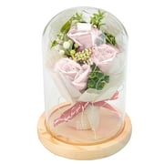 Holloyiver Roses Gifts for Her, Preserved Rose in Glass Dome with Colorful LED Lights for Women Grandma Wife Girlfriend, Beauty Rose for Her, Rose Flowers for Valentine's Day Women Gift