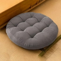 Holloyiver Round Floor Seat Pillows Cushions 15.7" x 15.7", Soft Thicken Yoga Meditation Cushion, Tufted Corduroy Tatami Floor Pillow Reading Cushion, Chair Pad Casual Seating, Gray