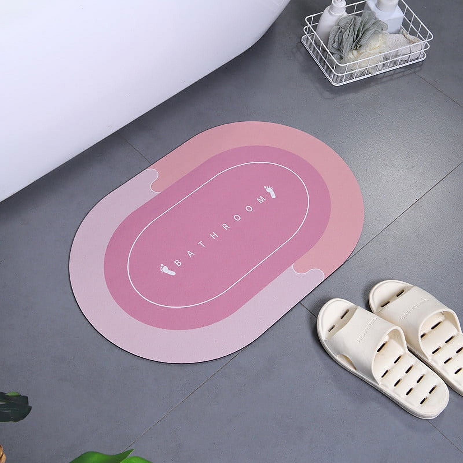 Holloyiver Rubber NonSlip Quick Dry Bathroom Rugs, Super Absorbent