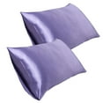 thumbnail image 1 of Holloyiver Silk Pillowcase for Hair and Skin Health, 20''x30'' Standard Size Pillow Case with Hidden Zipper, Allergen Proof Dual Sides Soft Breathable Smooth Silk Pillow Cover (Purple), 1 of 9