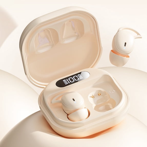 Holloyiver Sleep Earbuds for Side Sleepers, Invisible Wireless Bluetooth 5.3 Ear Buds for Sleeping Noise Cancelling Mini Earbuds for Small Ear Tiny Hidden Headphones for Women Men Work