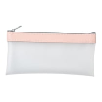 Holloyiver Small Zipper Pencil Case, Assorted Color Clear PVC Pencil Pouch for Adults, Multi-purpose Zipper Pouches Makeup Bag, Desk Stationery Organizer Case for Home Office Travel