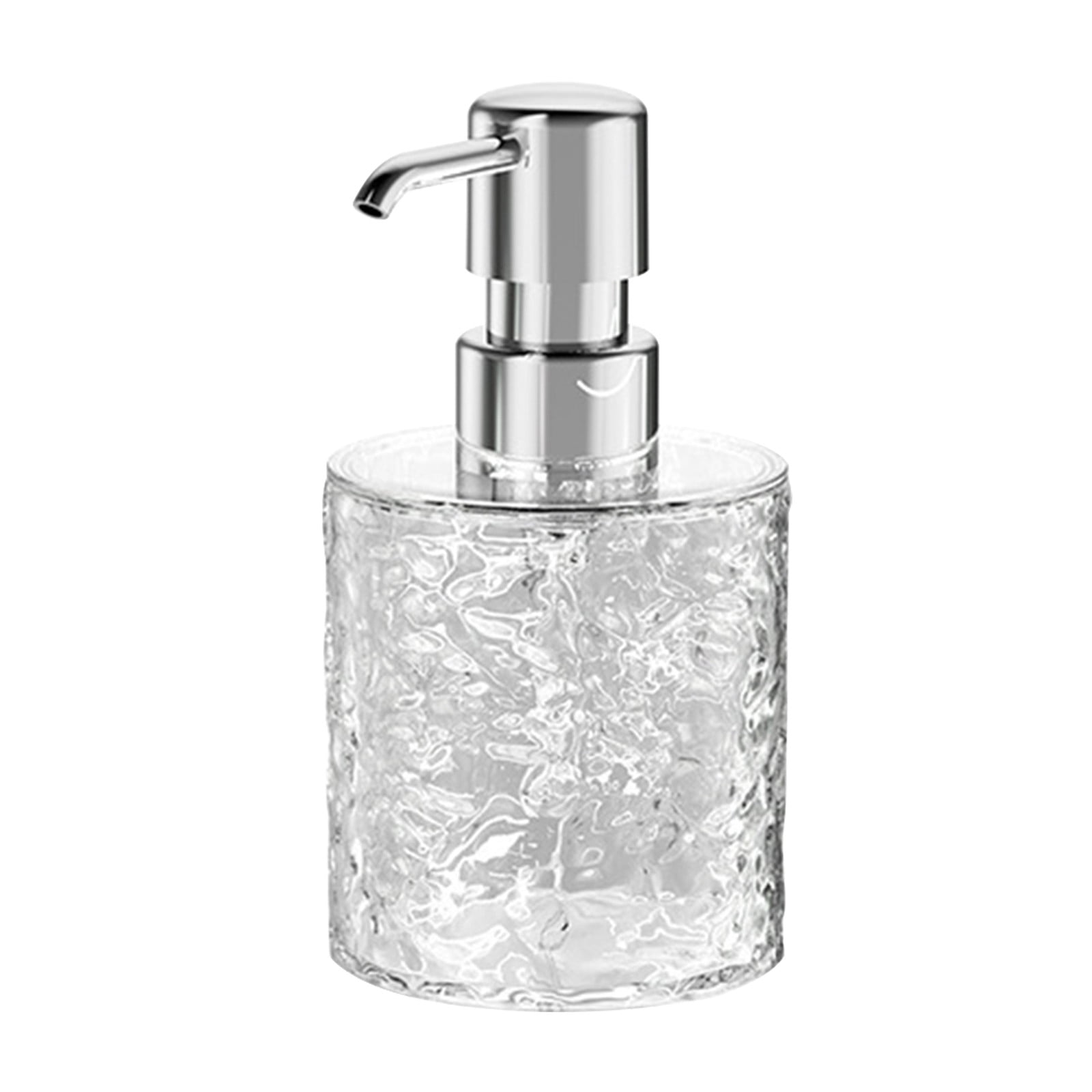 Holloyiver Soap Dispenser, 12 Oz Clear Water Ripple Design Glass ...
