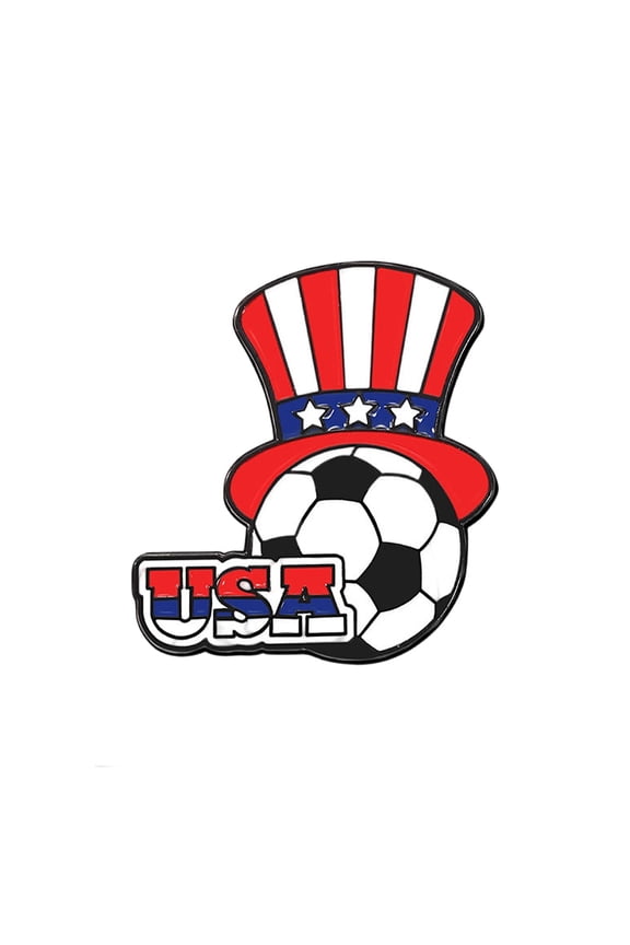 Soccer Match Badge Brooch 4-Style Alloy Enamel Pin Souvenir Collectible for Fans Sports Events (Map, Top Hat, Bow)