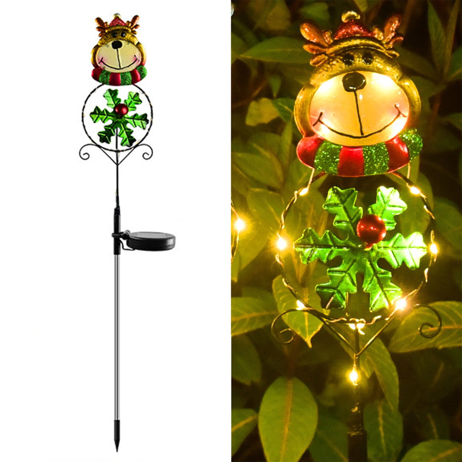 Holloyiver Solar Christmas Yard Decorations, Outdoor LED Solar Powered