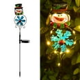 thumbnail image 1 of Holloyiver Solar Christmas Yard Decorations, Outdoor LED Solar Powered Snowflake Xmas Pathway Lights, Metal Garden Stake Lights, Snowman Santa Christmas Lawn Yard Ornament, 1 of 9
