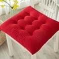 thumbnail image 1 of Holloyiver Square Seat Cushion Chair Pads for Kitchen Dining Chairs, Soft Comfort Thickened Corduroy Chair Mat Pillow Cushions for Office Desk Living Room Tatami, 17.7"x17.7", Red, 1 of 5
