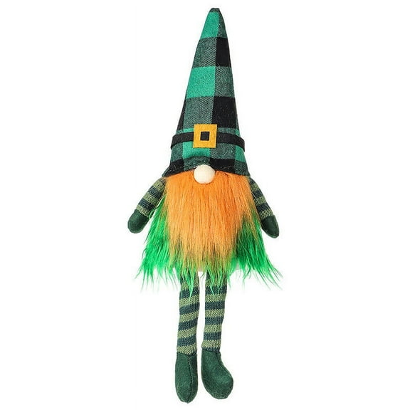 Holloyiver St.Patrick's Day Gnome Plush Doll, Tomte Plush Handmade Doll,Shamrock Plush Elf Toy, Scandinavian Style Plush Elf Toy for Home Decorations St.Patrick's Day Gift