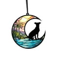thumbnail image 1 of Holloyiver Stained Glass Dog Memorial Gifts for Dog Lovers, Black Dog Decor on Moon Window Hanging Suncatcher, Loss of Dog Sympathy Gift, Pet Loss Remembrance Gift in Memory of Dog, 1 of 3