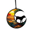 thumbnail image 1 of Holloyiver Stained Glass Dog Memorial Gifts for Dog Lovers, Black Dog Decor on Moon Window Hanging Suncatcher, Loss of Dog Sympathy Gift, Pet Loss Remembrance Gift in Memory of Dog, 1 of 3