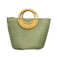thumbnail image 1 of Holloyiver Straw Bags for Women, Hand-woven Straw Large Bag with Round Handle Ring Tote Retro Summer Beach Rattan Bag, 1 of 7