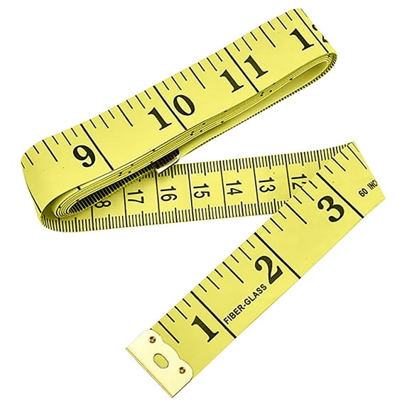 Holloyiver Tape Measure, Soft Ruler Measuring Tape for Body, Weight Loss Fabric Sewing Tailor Cloth Vinyl Measurement Craft Supplies, 60-Inch Double Scale Ruler, Yellow