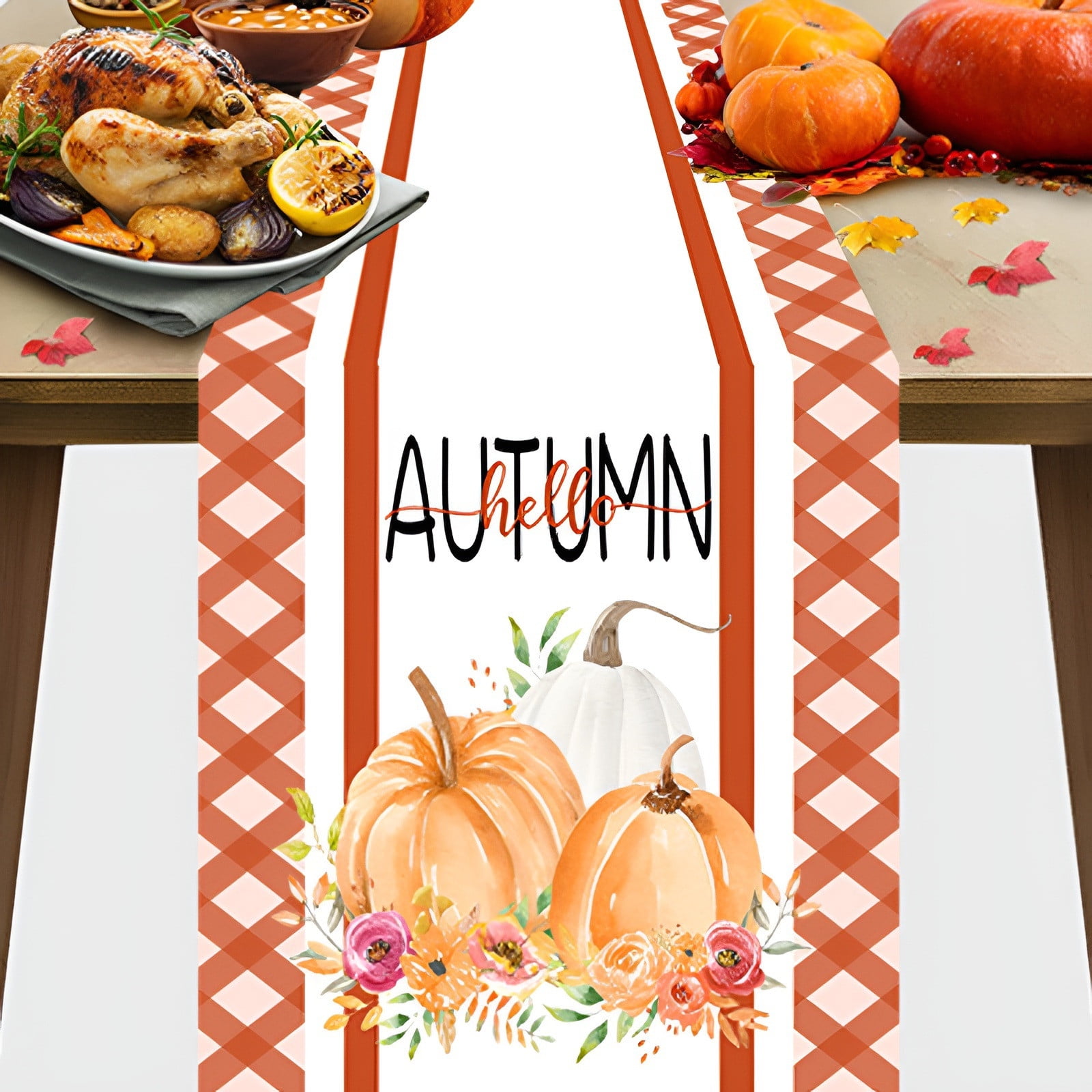 Holloyiver Thanksgiving Table Runner 73 x 12 Inches Fall Maple Leaves