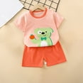 thumbnail image 1 of Holloyiver Toddler Baby Boys Girl Summer Short Sleeve Comfy Outfit,Infant Kid Cartoon Print Short Sleeve Shirt Top+shorts Suits Cute Clothing Set Casual Outfits Set 6M-6T, 1 of 4
