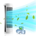 thumbnail image 1 of Holloyiver Tower Fan, Vertical Personal Standing Floor Fan with 2 Speeds, Fast Cooling, Quiet Operation, 10 Inch Portable Desk Fan With LED Light, Bladeless Fan for Bedroom Home Office, 1 of 9