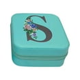 thumbnail image 1 of Holloyiver Travel Jewelry Case Jewelry Box, Travel Essentials Accessories for Women, Ring Necklace Earring Jewelry Holder Organizer Box with Mirror, Birthday Gifts for Mom Grandma Initial S, 1 of 4