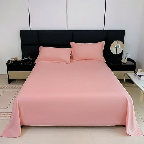 Holloyiver Twin Size Solid Color Bed Sheet,Soft Skin-Friendly Polyester Bed Sheet,Piece Dormitory by Skin Cotton Household Solid Color Plain Bed Sheet Piece