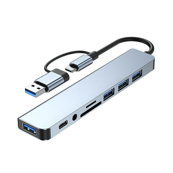 Holloyiver USB C Hub, 4K 60Hz HDMI with 100W Power Delivery, USB-C and 2 USB-A 10Gbps Data Multiport Adapter, microSD and SD Card Reader, Dongle for Smartphone, Tablet, Laptop, PC