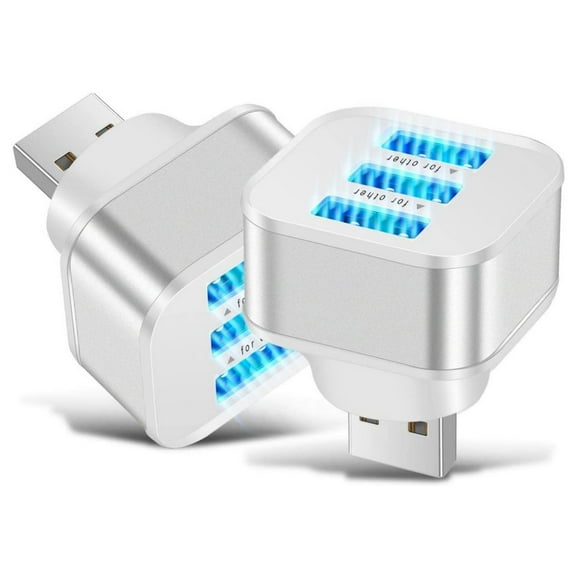 Holloyiver USB Hub for Laptop, 3 Port USB 3.0 Extender Hub, Multiport Adapter, Wireless Extra Multi USB Port Expander USB Splitter for Laptop PC Computer Wireless SSD HDD