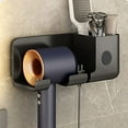 thumbnail image 1 of Holloyiver Universal Hair Dryer Holder, Blow Dryer Hanger Wall Mount for Hair Dryer Hook with Plug & Cord Organizer Self Adhesive for Cabinet Bathroom (1 Pack White), 1 of 7