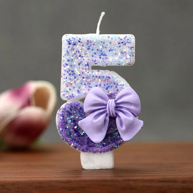 Holloyiver Valentine Day Cake Candles - Number Candles, Number 0-9 Cake Numeral Candles Decoretion for Christmas, Birthday, Anniversary Wedding Reunion Theme Party (Purple)