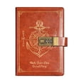 thumbnail image 1 of Holloyiver Vintage Leather Journal Notebook with Combination Lock, B6 Embossed Flower Secret Diary Ruled Lined Paper for Writing, Secret Diary with Inner Pocket, 5.5 x 7.5 inch (Brown), 1 of 9