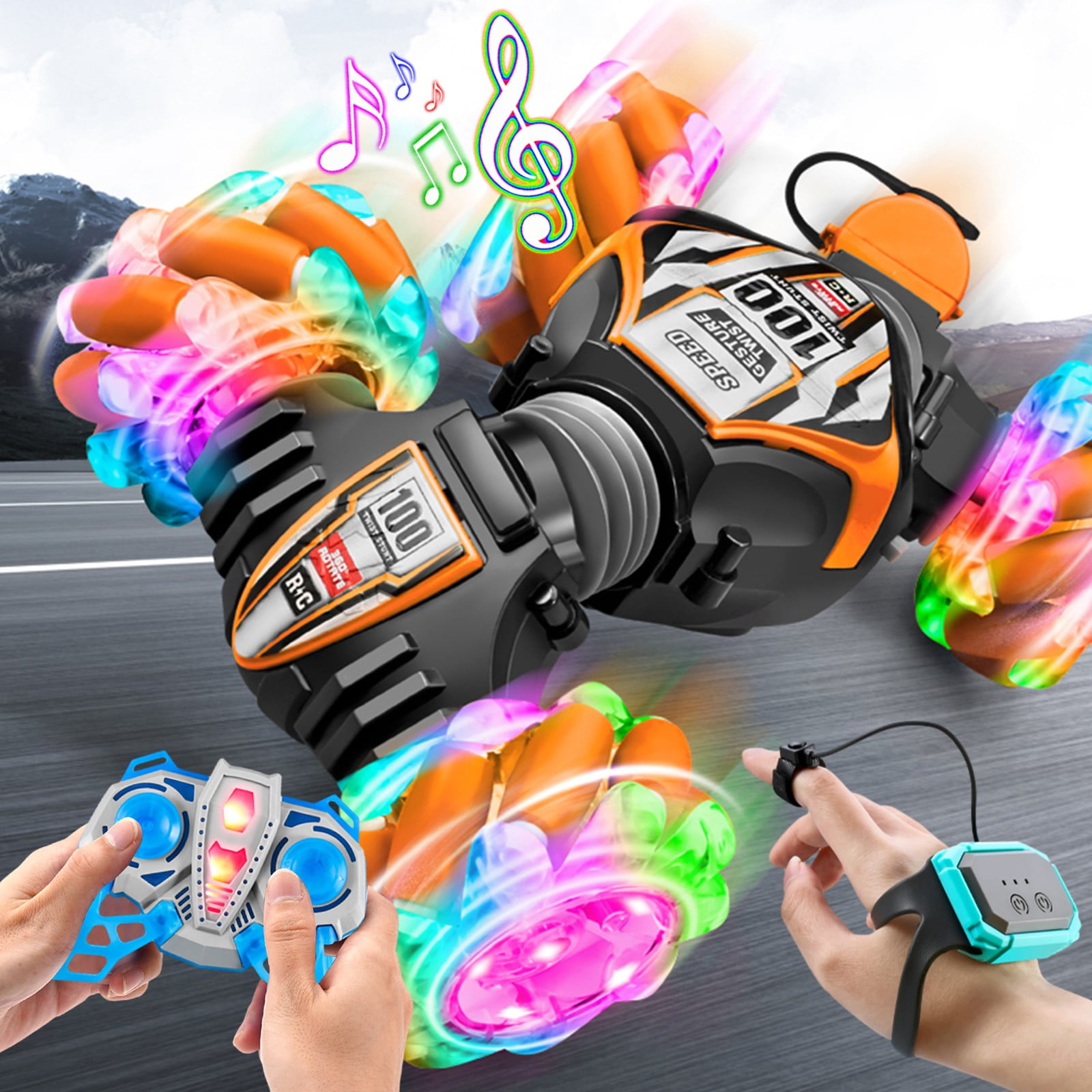 Hand Controlled Rc Holloyiver WD Hand Controlled RC Stunt Car for Indoors - Walmart ...