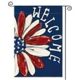 thumbnail image 1 of Holloyiver Welcome 4th of July Garden Flags for Outside, American Patriotic Sunflower Small Yard Flag, Independence Day, Memorial Day Decorations for Farmhouse Holiday, 12x18 Inch Double Sided, 1 of 8