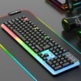 thumbnail image 1 of Holloyiver Wired Floating Gaming Keyboard, Light Up USB Keyboard Mechanical Keyboard, RGB Backlit Gaming Accessories Portable Computer Keyboards, Cool Stuff Birthday Gifts for Men Women, 1 of 8