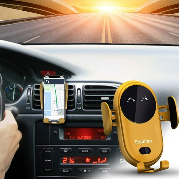 Holloyiver Wireless Car Charger, Automotive Electric Induction 15W Wireless Charger, Car Vent Mount Bracket Fast Charging Auto-Clamping Car Phone Holder Mount Air Vent Phone Holder