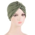thumbnail image 1 of Holloyiver Women Solid India Muslim Ruffle Chemo Hat Head Wraps Turbans Beanie Cap Headwraps, 1 of 2