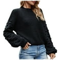 thumbnail image 1 of Holloyiver Women's Knitted Crop Tops Short Long Sleeve Wide Sleeve Fashionable Knit Sweater Pullover Jumper Sweaters, 1 of 7