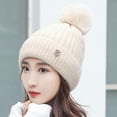 thumbnail image 1 of Holloyiver Women's New Autumn And Winter Cute Wool Ball Warm Woolen Hat, 1 of 5