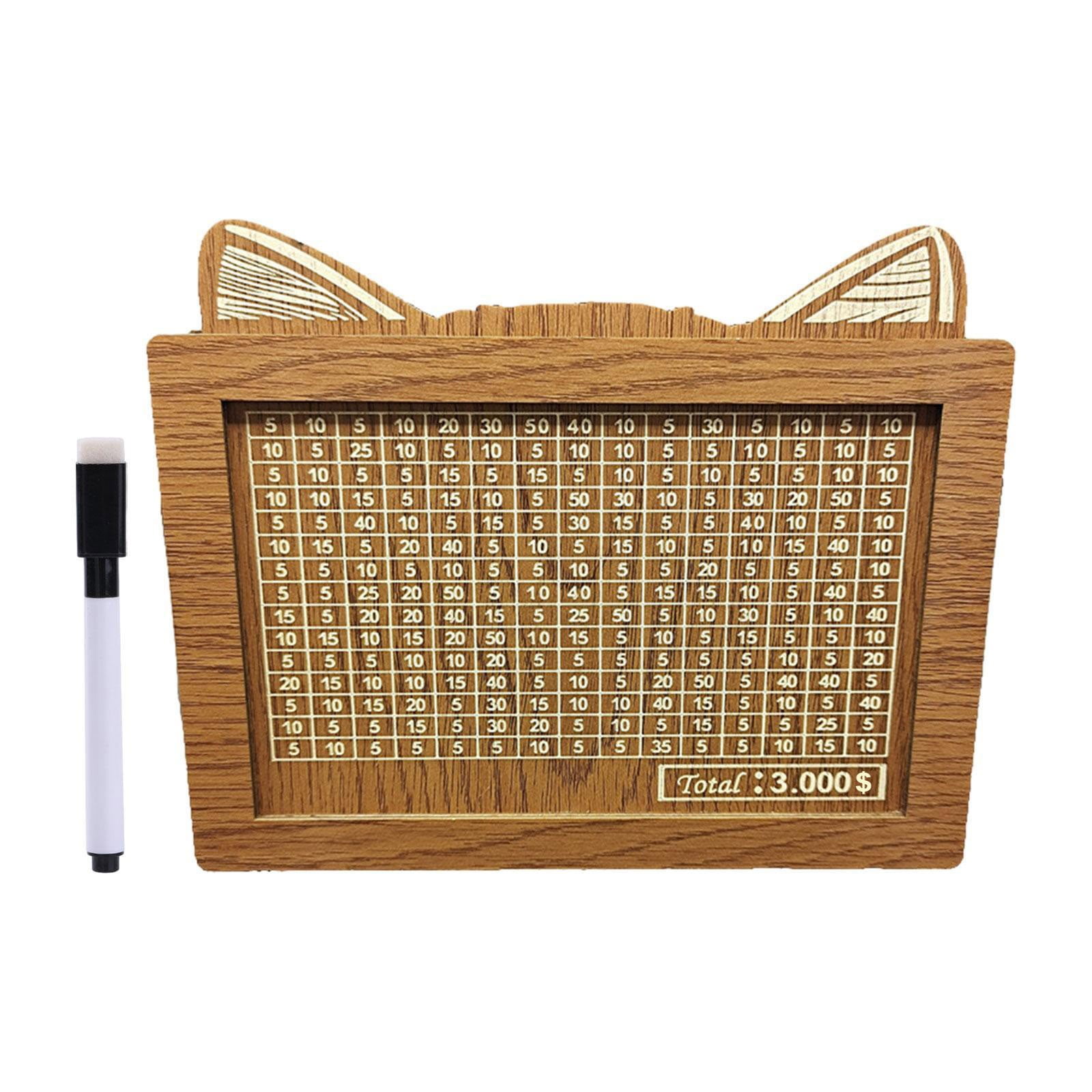 Holloyiver Wooden Money Box with Money Target and Numbers with Counter ...