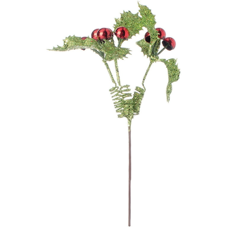 Darice Christmas Greenery with Berries Pick: Holly - 10.5 Inches