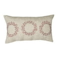 thumbnail image 1 of Holly Berry Wreath Embroidered Christmas Pillow, 14 by 14-Inch 12"x20", 1 of 4