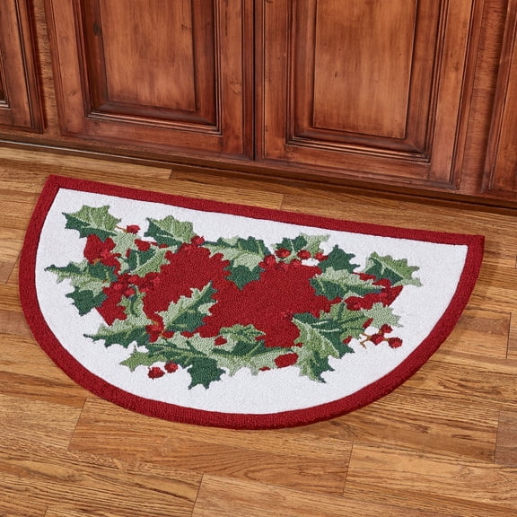 Holly Border Slice Accent Rug Red 33 x 21