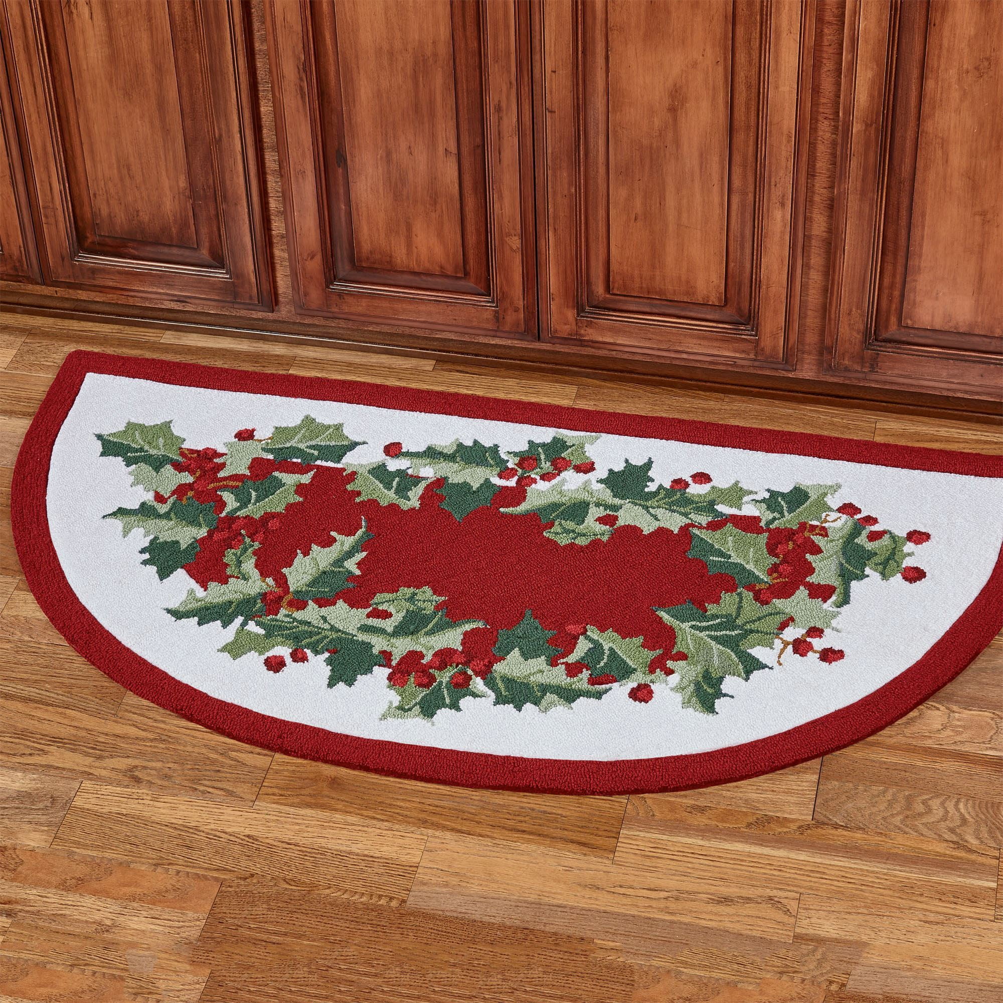 Slice Rugs Holly Border Slice Rug Red 60 x 30 - Walmart.com