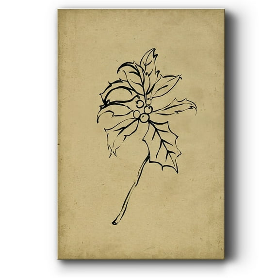 Holly Branch II- Gallery Wrapped Canvas