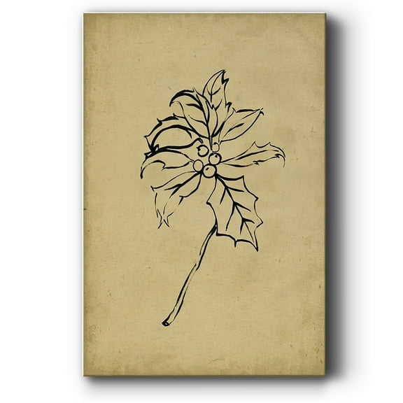 Holly Branch II- Gallery Wrapped Canvas
