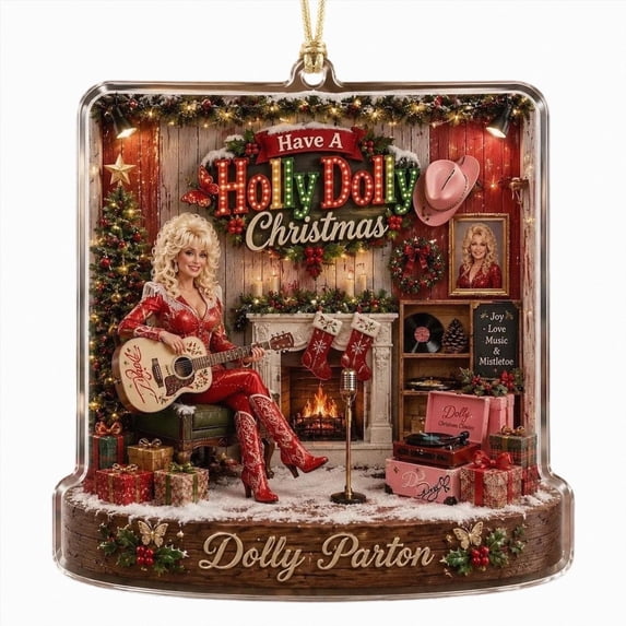 Holly Dolly Christmas Tree Ornaments Christmas Decor Pink Dolly Ornaments FigurinesCountry Music Xmas Ornaments for Christmas Tree