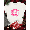 thumbnail image 1 of Holly Dolly Christmas Western Country Holiday Unisex T-Shirt up to size 5XL, 1 of 2