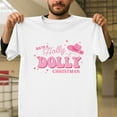 thumbnail image 1 of Holly Dolly Christmas Western Graphic Unisex T-Shirt, Retro Cowgirl Holiday Gift G0034, Up to Size 5XL, 1 of 2
