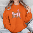 thumbnail image 1 of Holly Dolly Western Christmas Retro Country Festive Holiday Hoodie Shirt, up to size 5XL, 1 of 2